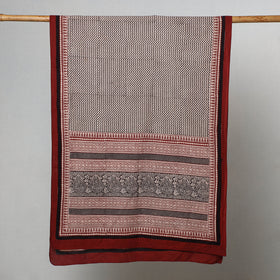 Red Bagh Hand Block Printed Cotton Stole 