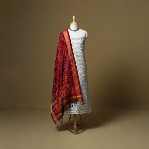 Handloom Sico Pochampally Ikat 2pc Unstitched Dress Material 06