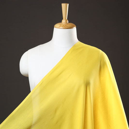 Yellow - Prewashed Plain Dyed Mul Cotton Fabric