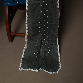 Grey - Kutch Tie-Dye Cotton Satin 3pc Unstitched Bandhani Dress Material Suit Set 19