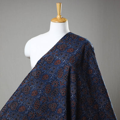 Blue - Block Print Cotton Ajrakh Fabric 06