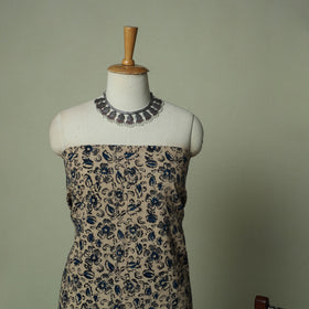 Pedana Kalamkari Hand Block Print Natural Dyed Cotton 3pc Unstitched Dress Material Suit Set 18