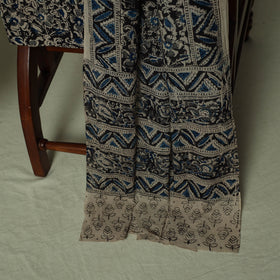 Pedana Kalamkari Hand Block Print Natural Dyed Cotton 3pc Unstitched Dress Material Suit Set 18