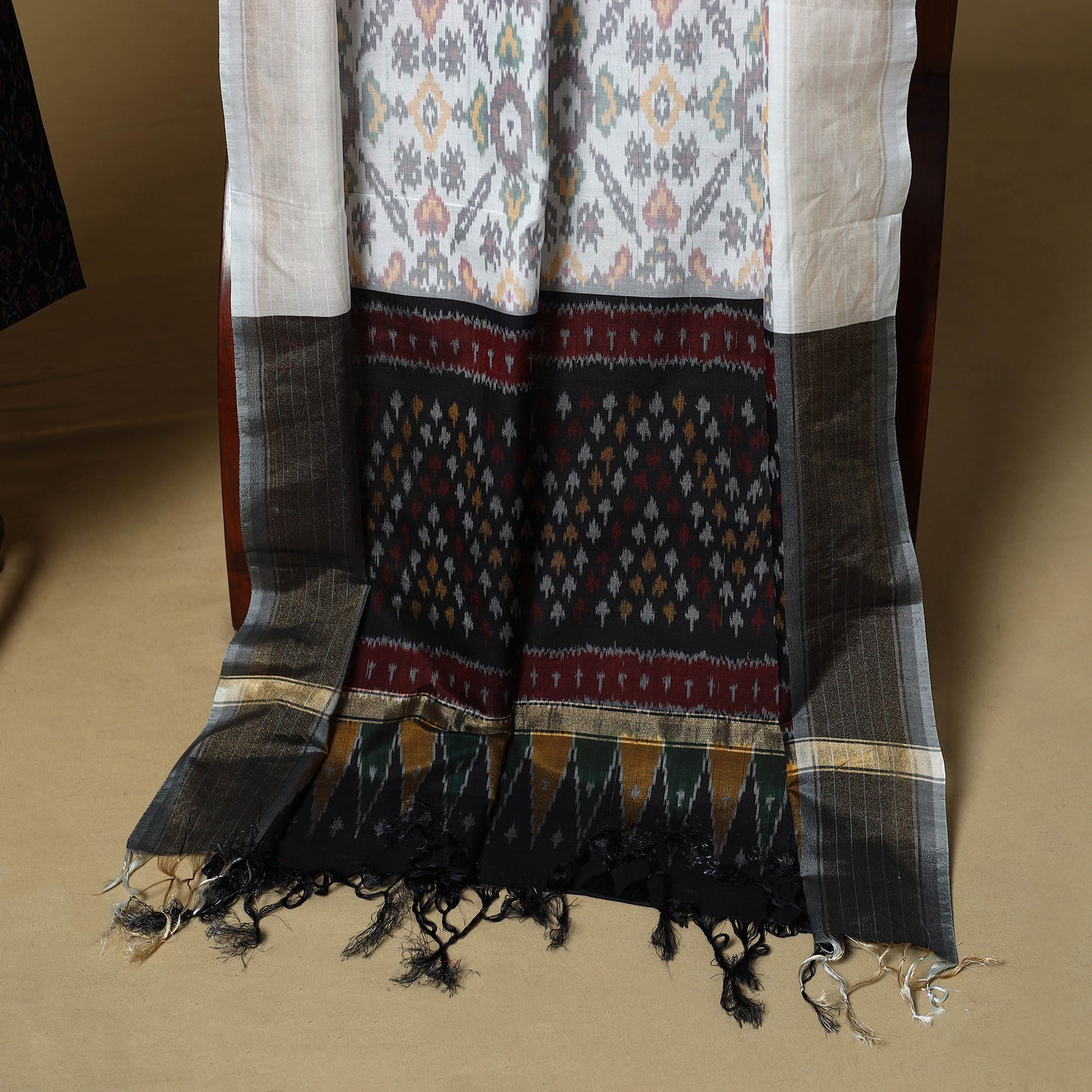 Handloom Sico Pochampally Ikat 2pc Unstitched Dress Material 07