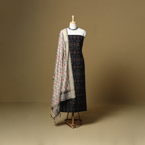 Handloom Sico Pochampally Ikat 2pc Unstitched Dress Material 08