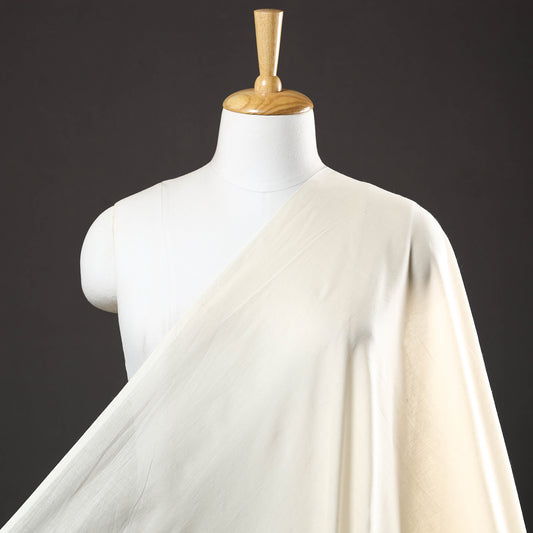 White - Prewashed Plain Dyed Mul Cotton Fabric