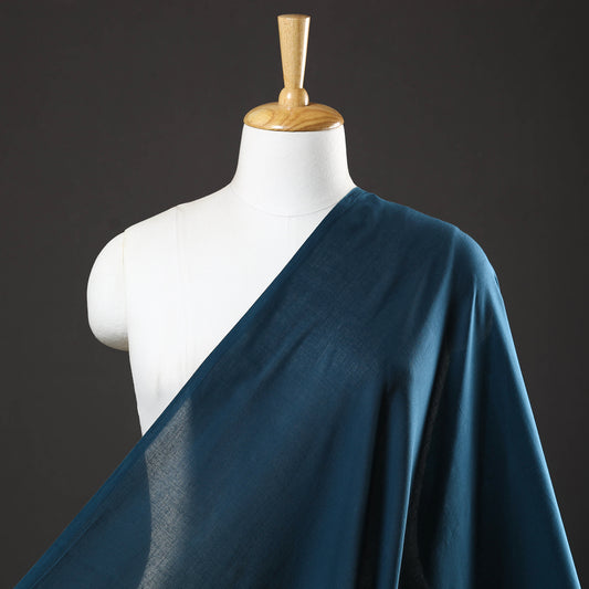 Blue - Prewashed Plain Dyed Mul Cotton Fabric