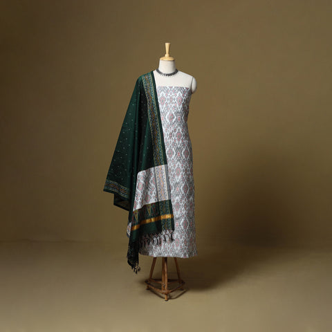 Handloom Sico Pochampally Ikat 2pc Unstitched Dress Material 09