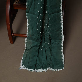 Green - Kutch Tie-Dye Cotton Satin 3pc Unstitched Bandhani Dress Material Suit Set 22