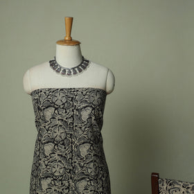 Pedana Kalamkari Hand Block Print Natural Dyed Cotton 3pc Unstitched Dress Material Suit Set 22