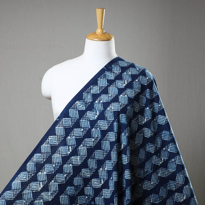 Block Printed Cotton Indigo Dabu Bagru Fabric 02