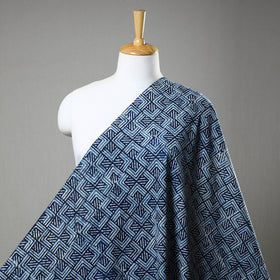 Buy Block Printed Cotton Indigo Dabu Bagru Fabric