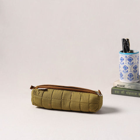 Green - Handcrafted Quilted Pencil Pouch 11
