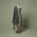 Pedana Kalamkari Hand Block Print Natural Dyed Cotton 3pc Unstitched Dress Material Suit Set 24