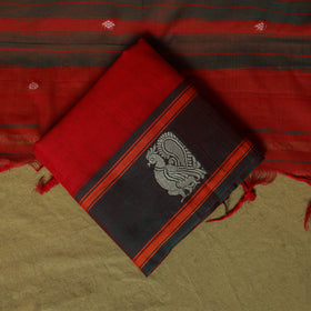 Dharwad Woven Cotton 3pc Unstitched Dress Material Suit Set with Border 02