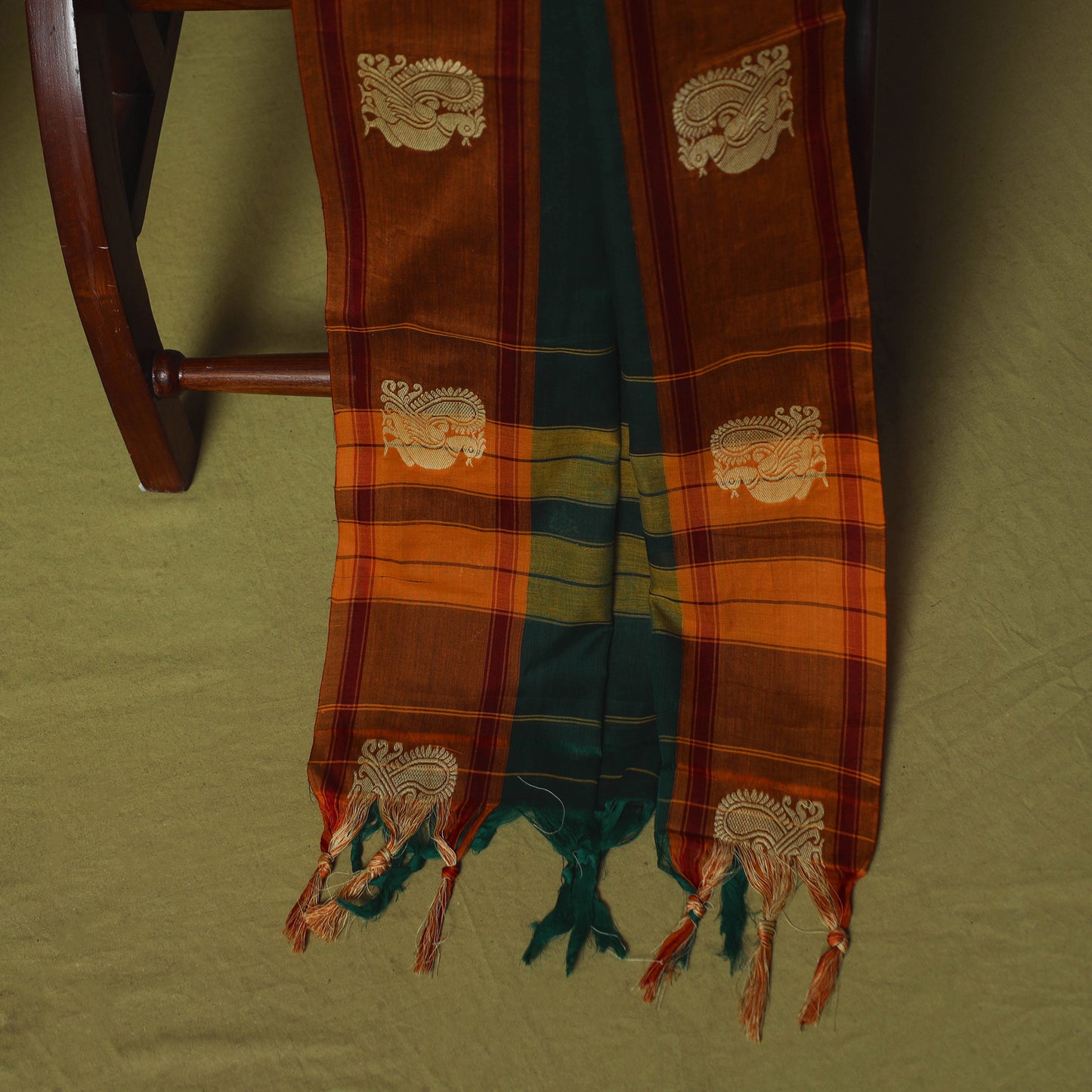 Dharwad Woven Cotton 3pc Unstitched Dress Material Suit Set with Border 01