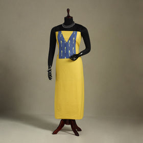 Yellow Unstitched Plain Cotton Kurta Material