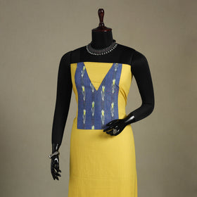 Yellow Unstitched Plain Cotton Kurta Material