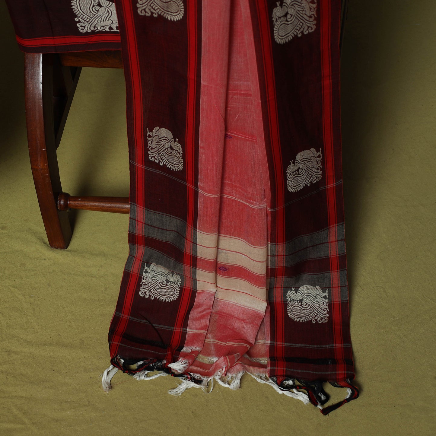 Dharwad Woven Cotton 3pc Unstitched Dress Material Suit Set with Border 03