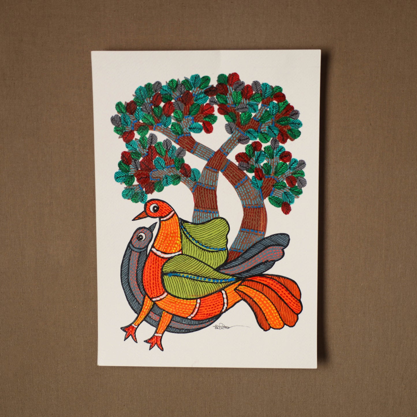 Multicolor - original folk art gond painting by choti tekam