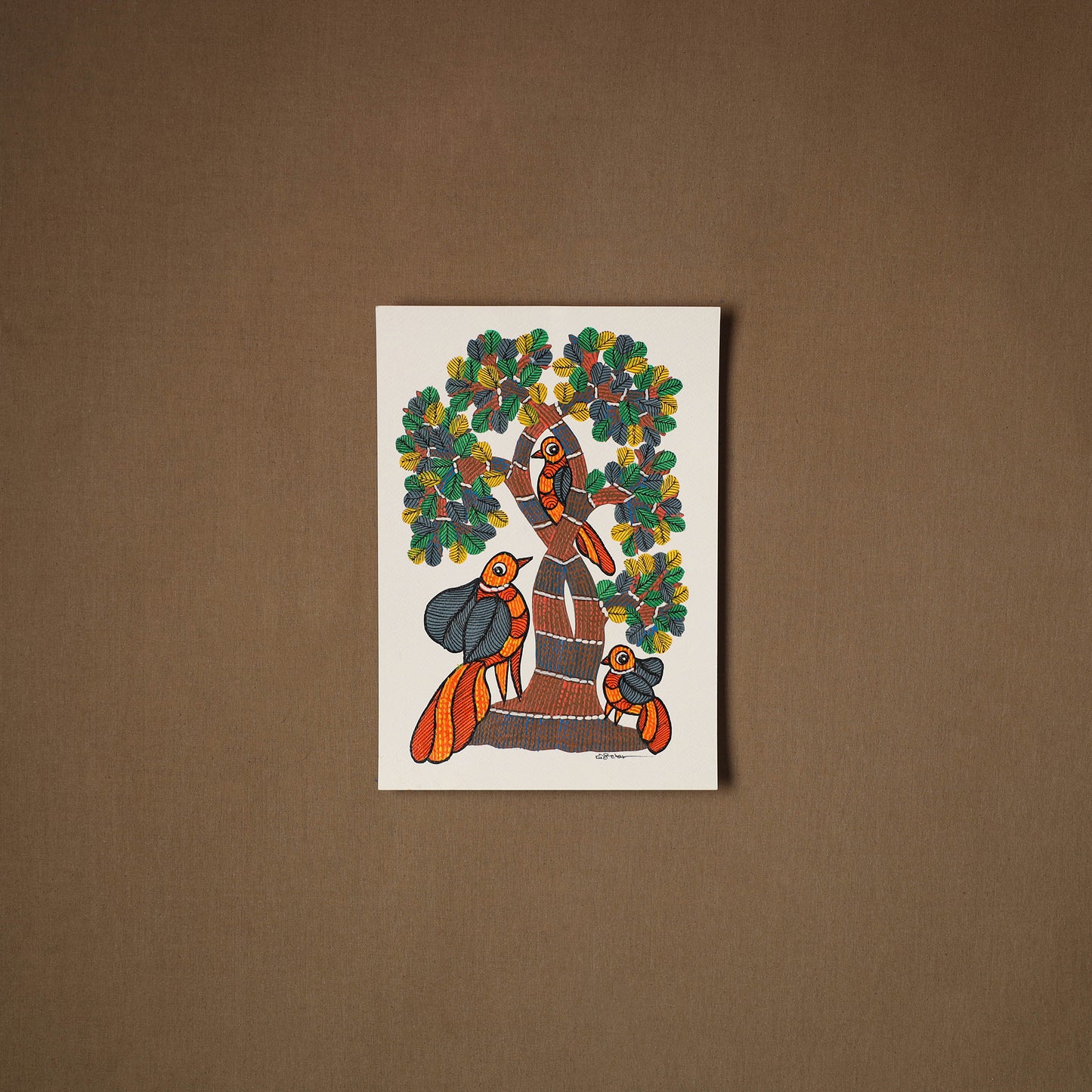Multicolor - original folk art gond painting by choti tekam