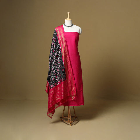 Handloom Sico Pochampally Ikat 2pc Unstitched Dress Material 24