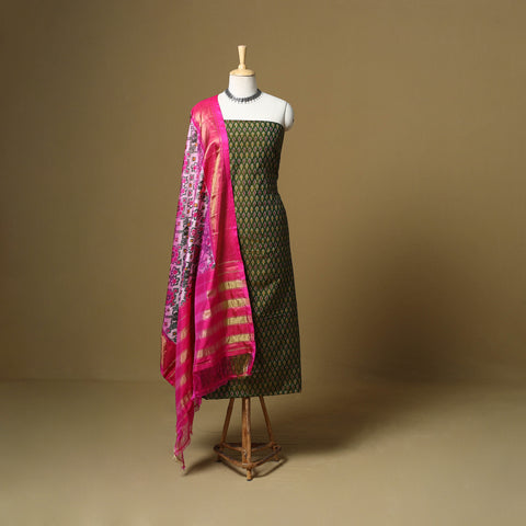 Handloom Sico Pochampally Ikat 2pc Unstitched Dress Material 25