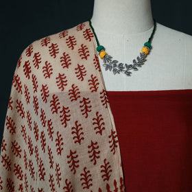 Plain Flex Cotton 2pc Unstitched Dress Material Kurta Set with Jewellery Set 25