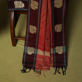 Dharwad Woven Cotton 3pc Unstitched Dress Material Suit Set with Border 07