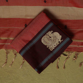 Dharwad Woven Cotton 3pc Unstitched Dress Material Suit Set with Border 07