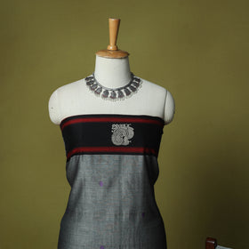 Dharwad Woven Cotton 3pc Unstitched Dress Material Suit Set with Border 09