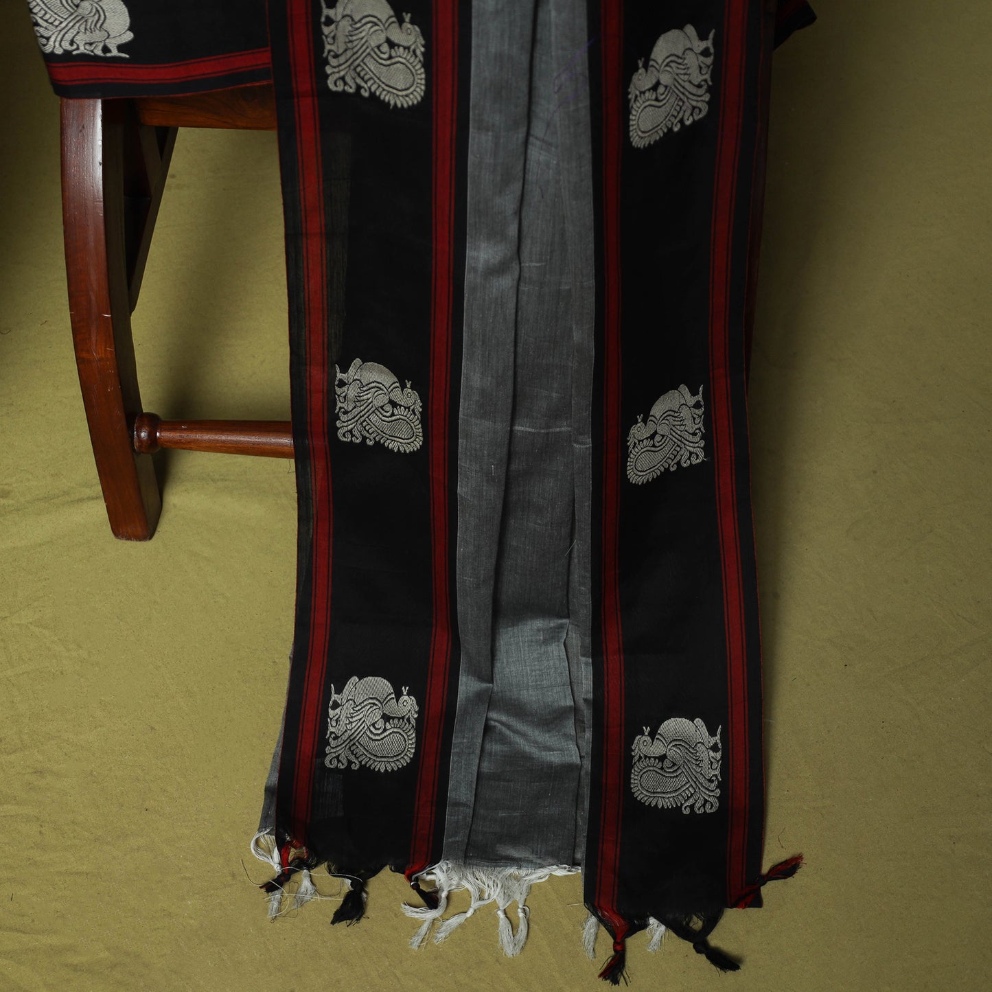 Dharwad Woven Cotton 3pc Unstitched Dress Material Suit Set with Border 09