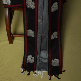 Dharwad Woven Cotton 3pc Unstitched Dress Material Suit Set with Border 09