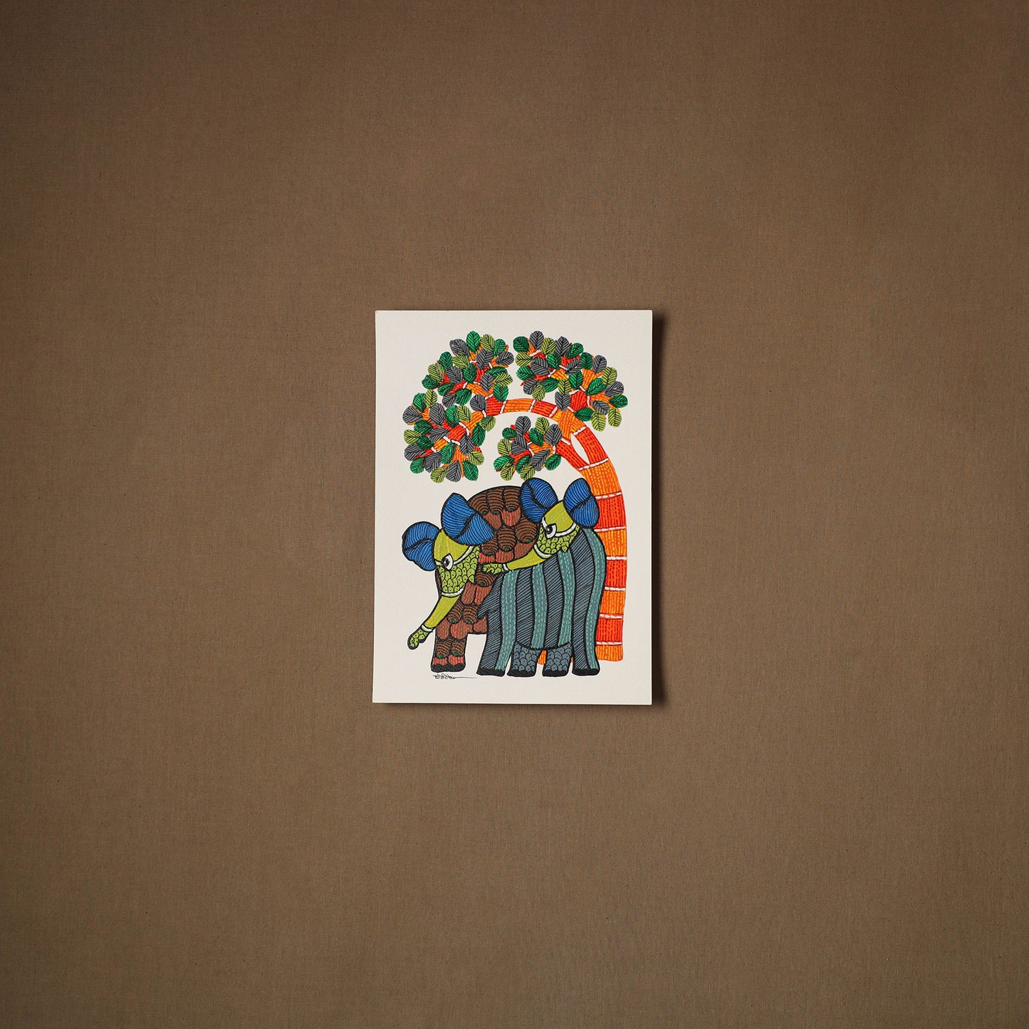 Multicolor - original folk art gond painting by choti tekam
