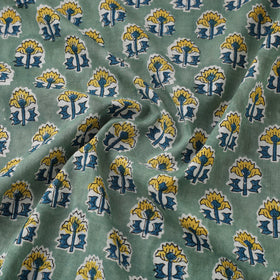  Green Sanganeri Block Print Cotton Fabric