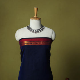 Dharwad Semi Cotton 3pc Unstitched Dress Material Suit Set with Woven Zari Border 14