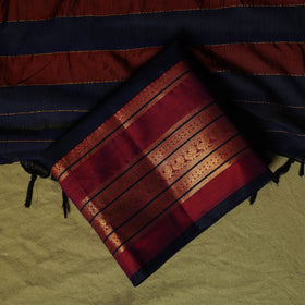 Dharwad Semi Cotton 3pc Unstitched Dress Material Suit Set with Woven Zari Border 14