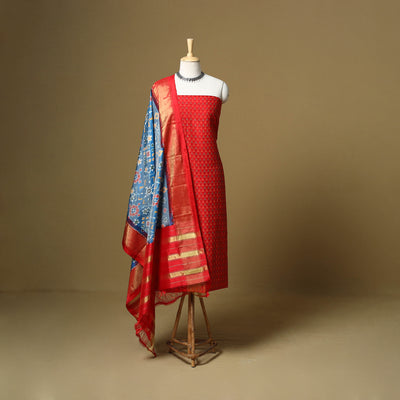 Handloom Sico Pochampally Ikat 2pc Unstitched Dress Material 31