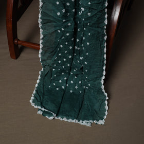 Green - Kutch Tie-Dye Cotton Satin 3pc Unstitched Bandhani Dress Material Suit Set 42