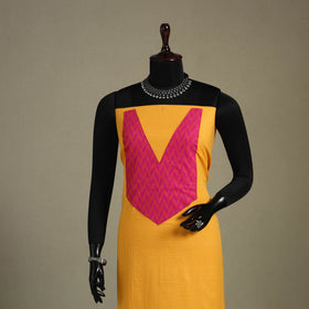 Yellow Unstitched Plain Cotton Kurta Material