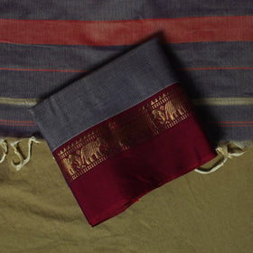 Dharwad Cotton 3pc Unstitched Dress Material Suit Set with Woven Zari Border 18