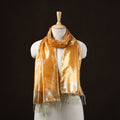 Orange - Brocade Handloom Pure Silk Banarasi Stole with Tassels 07