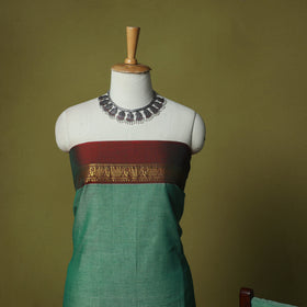 Dharwad Cotton 3pc Unstitched Dress Material Suit Set with Woven Zari Border 17