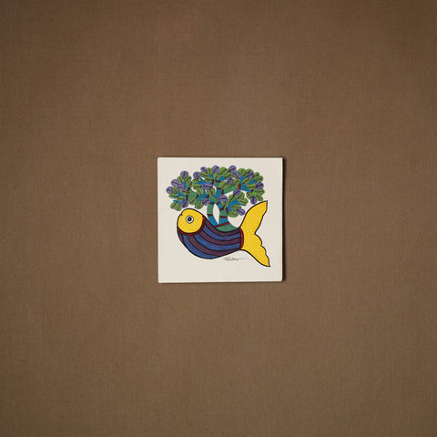 Multicolor - original folk art gond painting by choti tekam