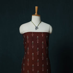 Pochampally Ikat Cotton 2pc Unstitched Dress Material Kurta Set with Jewellery Set 37