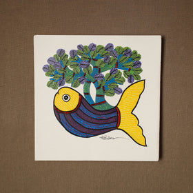 Multicolor - original folk art gond painting by choti tekam
