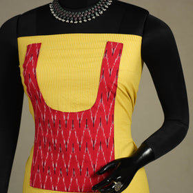 Yellow Unstitched Plain Cotton Kurta Material