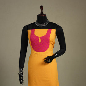 Yellow Unstitched Plain Cotton Kurta Material