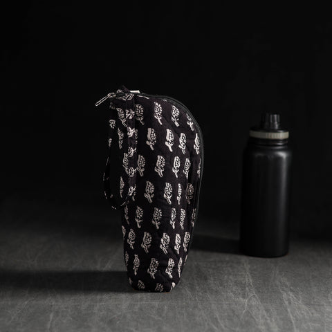 Black - Handmade 1L Water Bottle Cover with Zipper 09