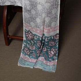 Green - Sanganeri Hand Block Print Cotton 3pc Unstitched Dress Material Suit Set 49